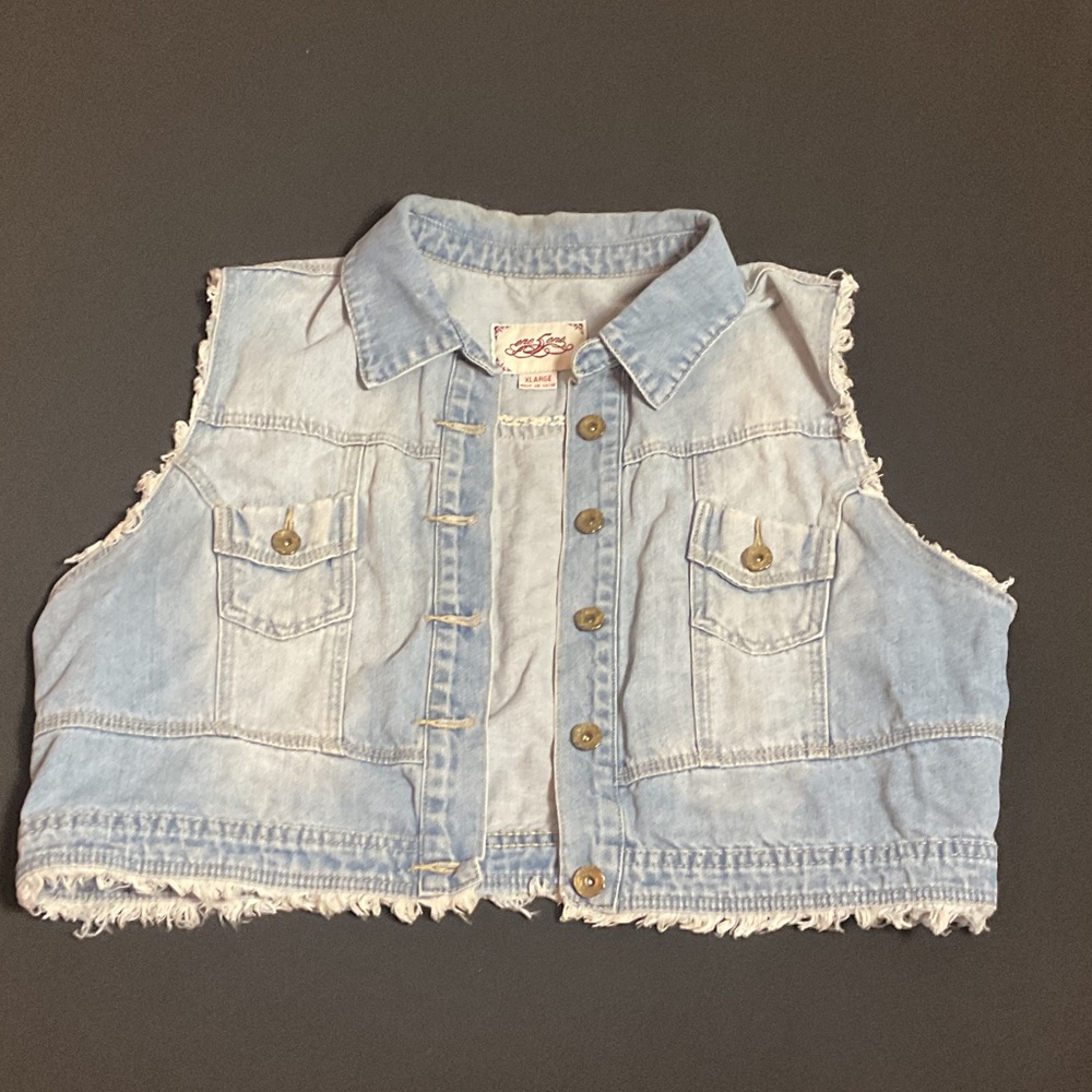 Light Blue Denim Kids Vest